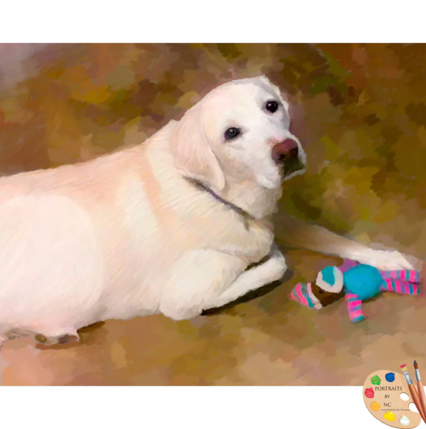 Light Tan Labrador - Digital Pet Portrait