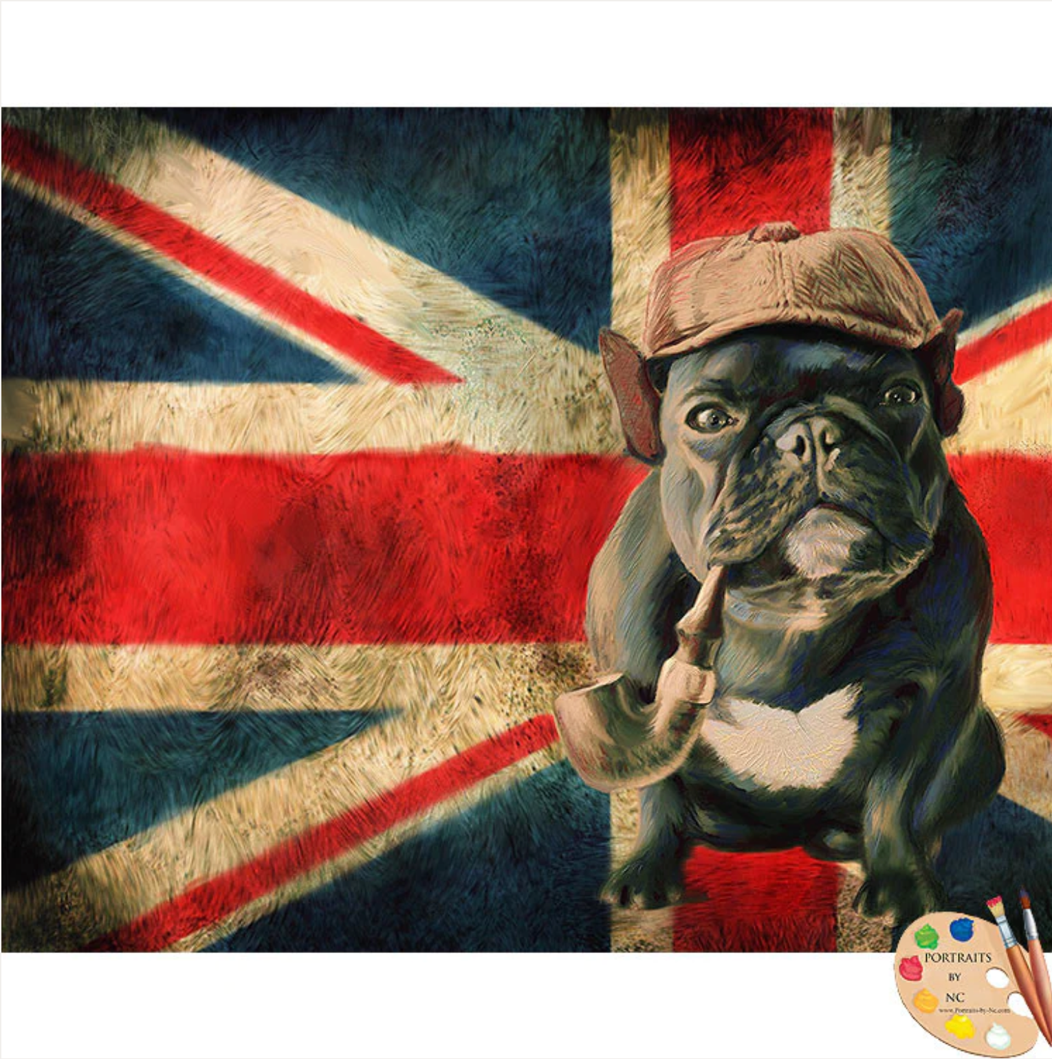French Bulldog Trotter - Digital Portrait full size