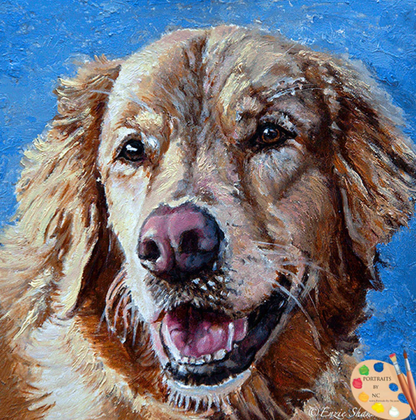 Brown Labrador Dog Oil Portrait