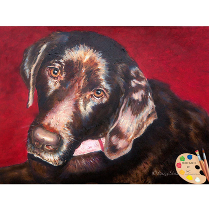 Brown Labrador Oil Painting full size