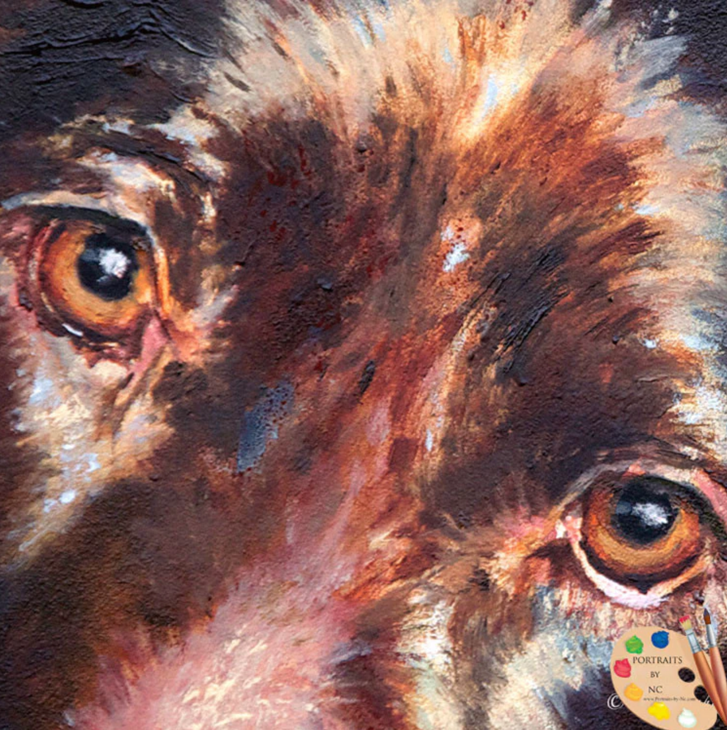 Brown Labrador Oil Painting eyes