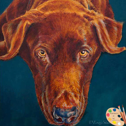 Brown Labrador Custom Painted Oil Portrait