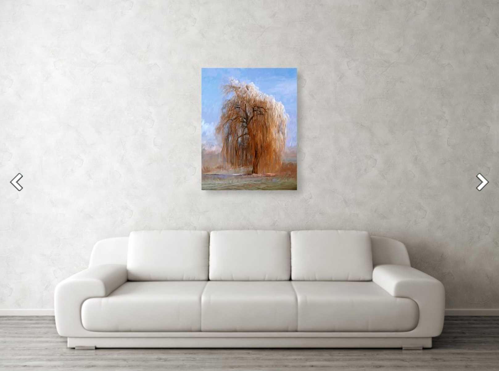 Stretched Canvas Print - The Lone Willow Tree - Landscape Print over sofa