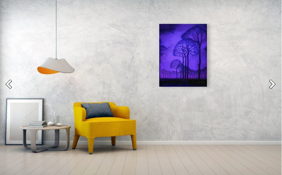 Stretched Canvas Print - Twilight Walk in the Park - Landscape Print in room