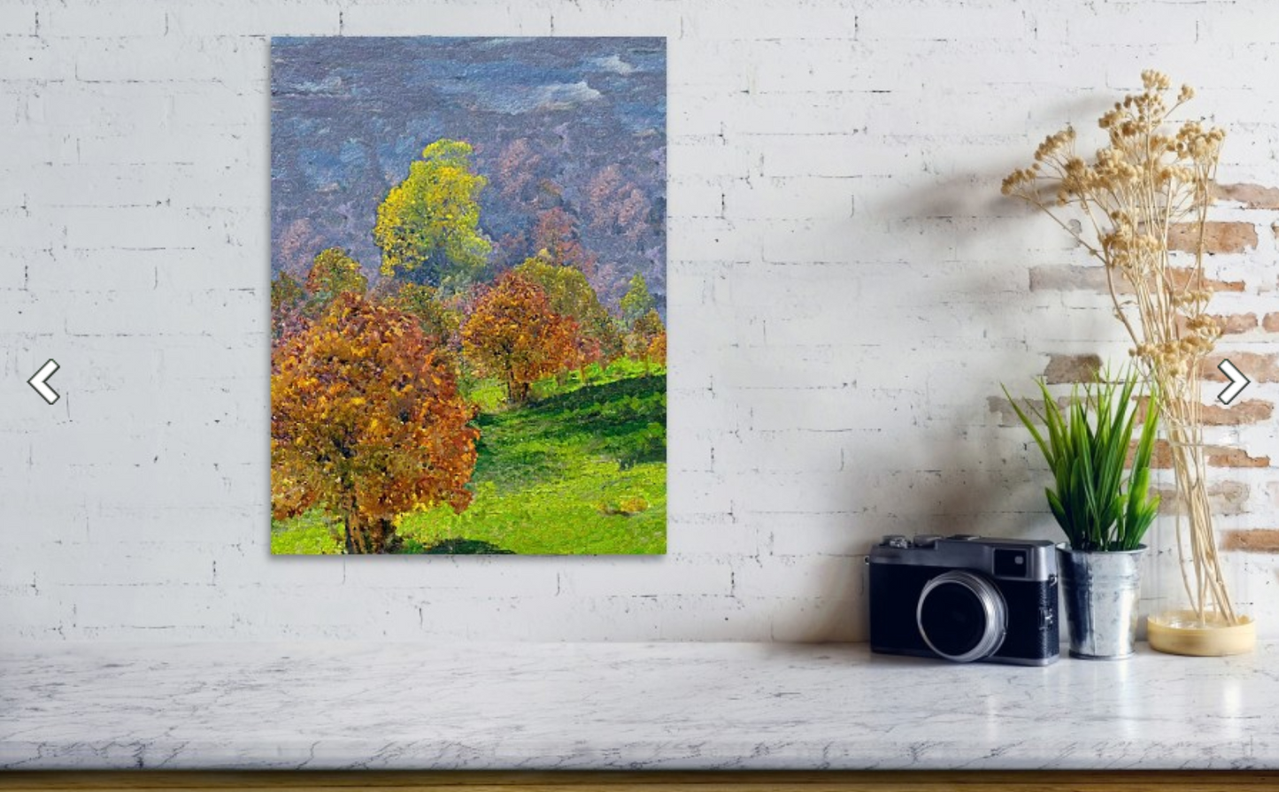 Stretched Canvas Print - Valley Of The Trees  - Landscape Print over table