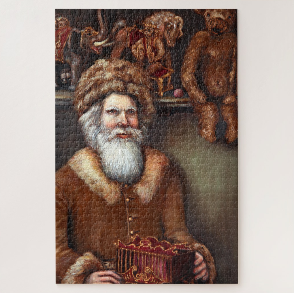 Christmas Jigsaw Puzzle - Victorian Santa in his Toy Shop - Portraits by NC