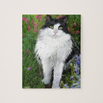 Cat in the Garden Jigsaw Puzzle - Portraits by NC