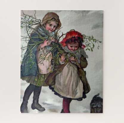 Christmas Jigsaw Puzzle - Children Gathering Mistletoe - Portraits by NC
