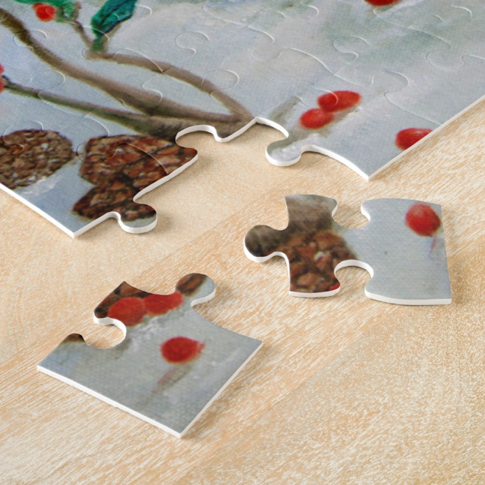 Christmas Jigsaw Puzzle - Rabbits Sitting in Snow - Portraits by NC