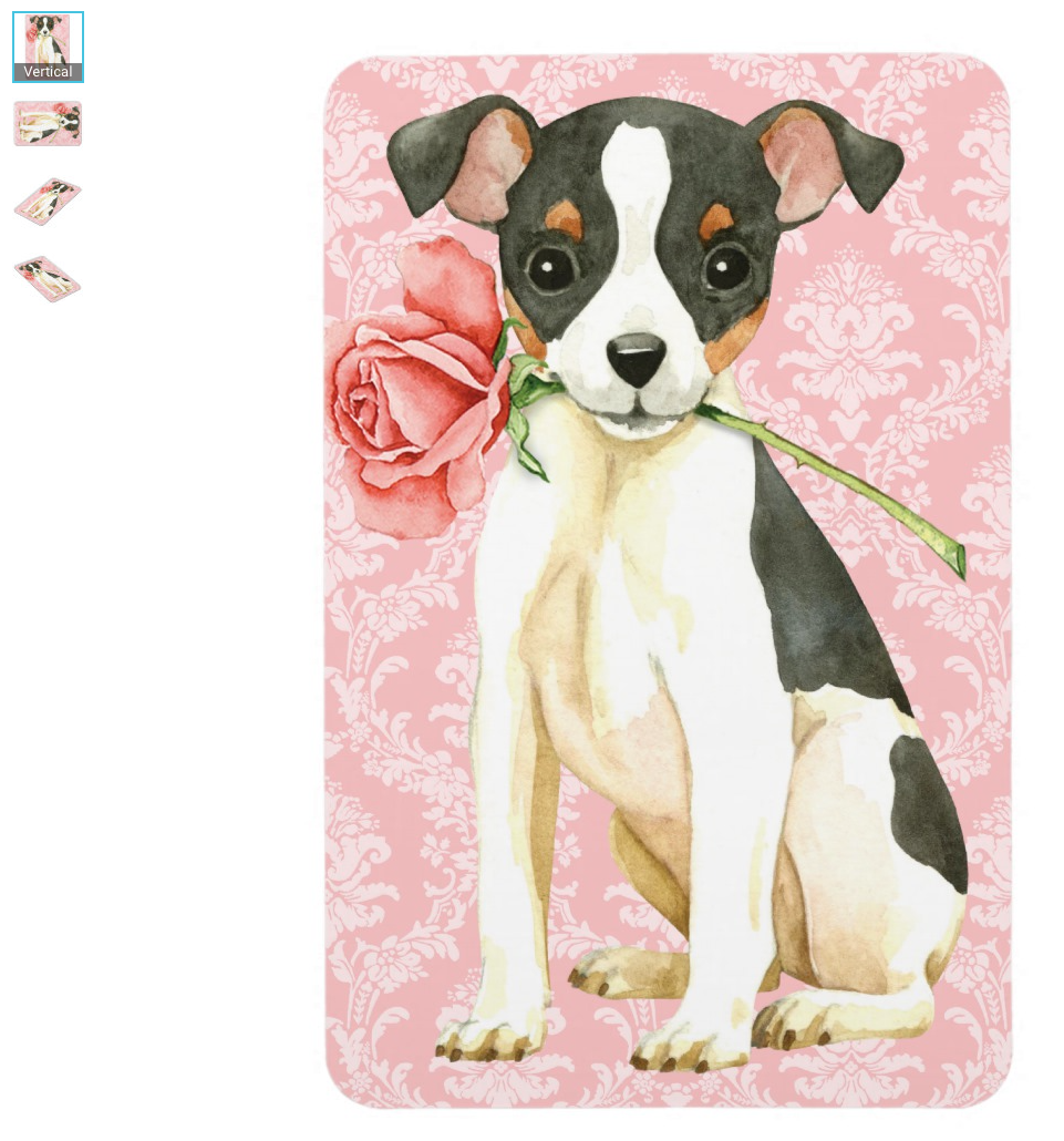 Valentine Rose Magnet - Fox Terrier Large