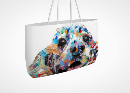 Weekender Tote Bag - Customizable Carryall Bag - Dog Tote Bag