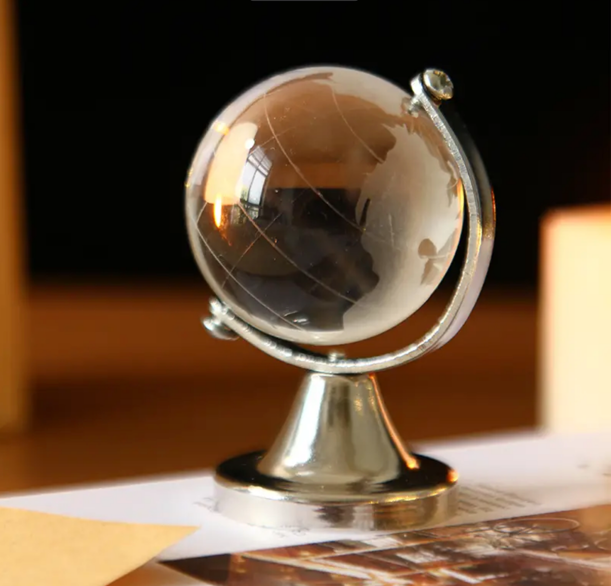 Miniature Glass Globe 1/6 Scale Doll Accessory side view
