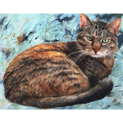 Tabby Cat Oil Portrait 11x14 inch