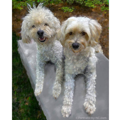 Two Golden Doodles Painting