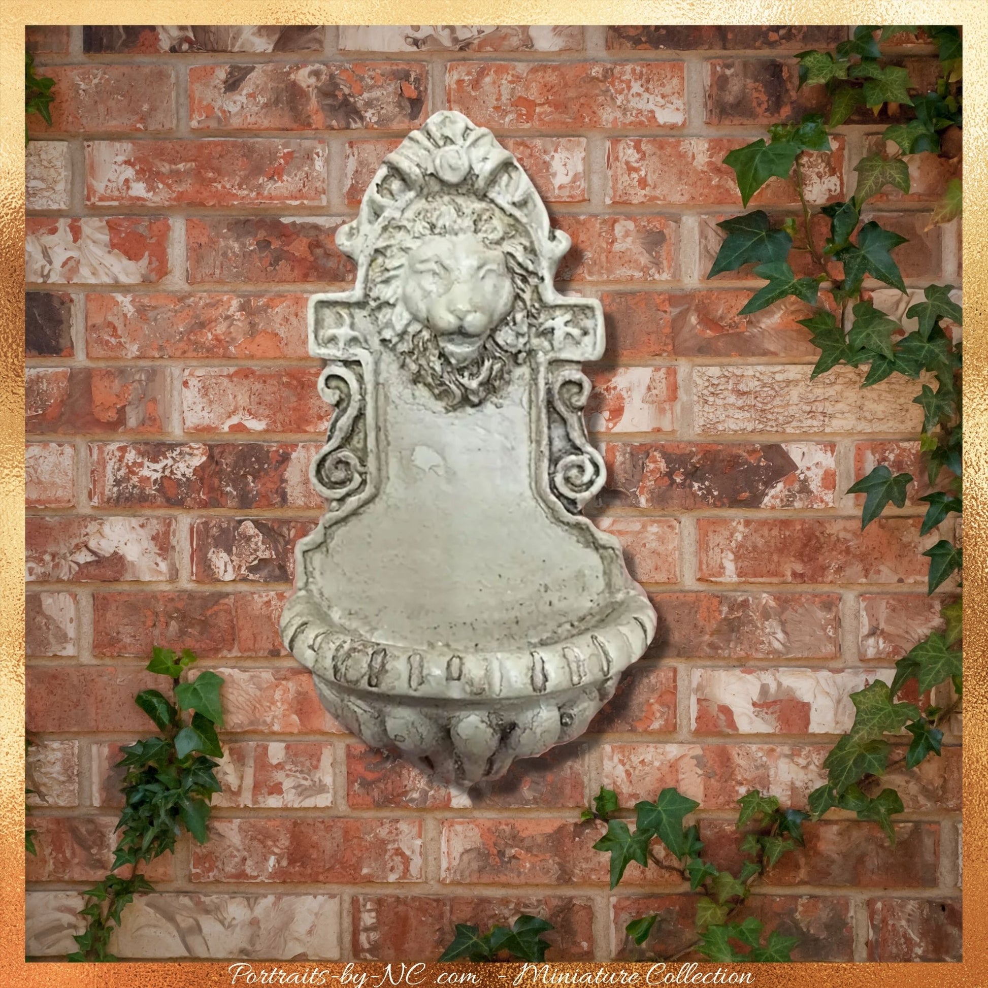 Wall Fountain with Lion Head for dollhouse 1  12 scale