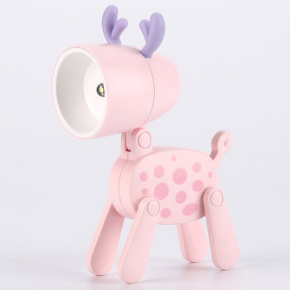 Small Mini Folding - Table Lamp - Night Light 1/6 Scale Doll Accessory Various Animal Shapes pink  giraffe