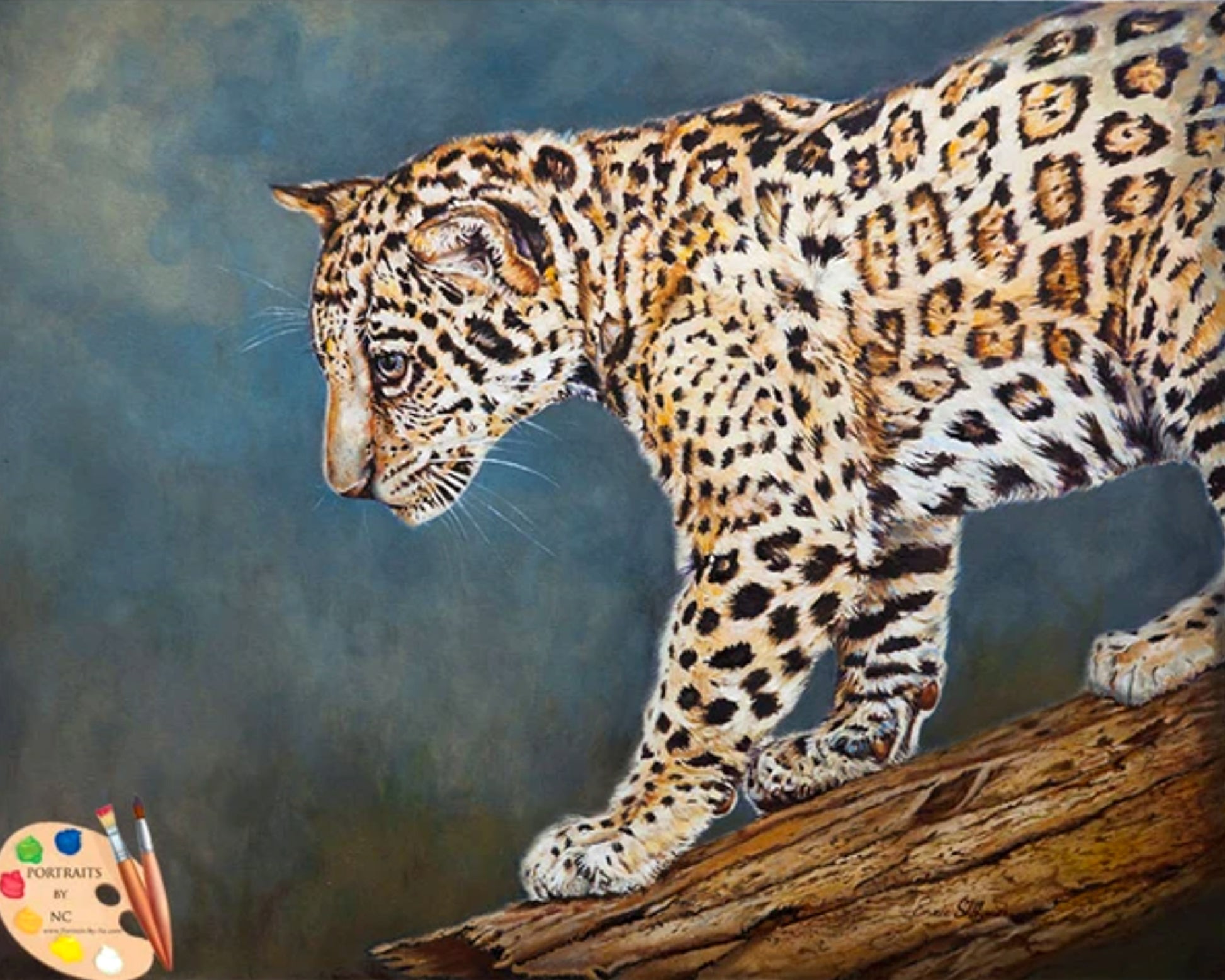 Jaguar Cub Oil Painting