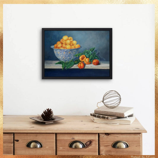 Apricots and Peaches - Fruit Still Life Canvas Print
