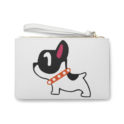 Clutch Bag Puppy Design with white handle