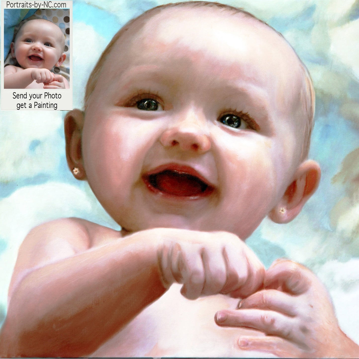 Baby Custom painted oil portrait