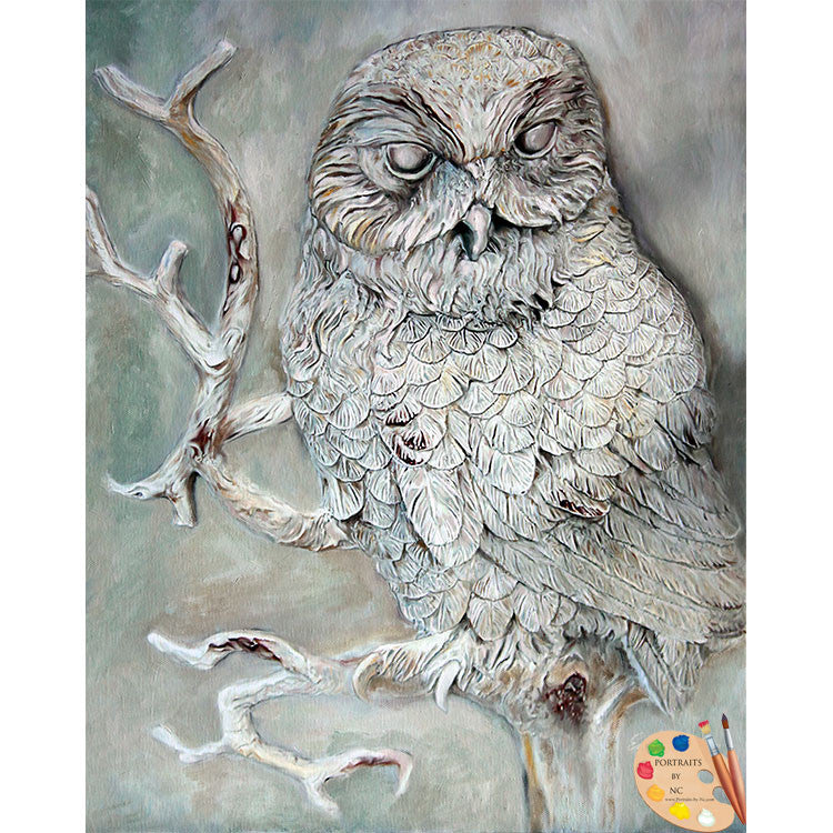 Barn Owl Painting Print 295 - Portraits by NC