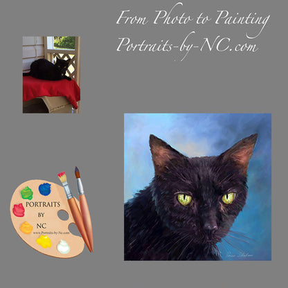 Black Cat Painting 273 - Portraits by NC