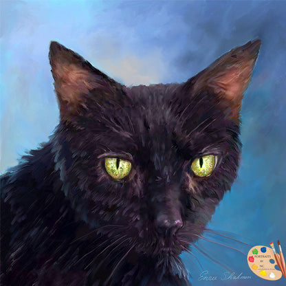 Black Cat Painting 273 - Portraits by NC