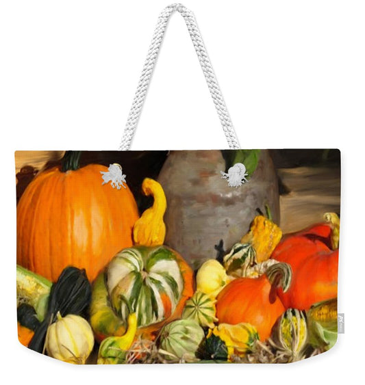 Bountiful Harvest - Floral Painting - Weekender Tote Bag - Portraits by NC