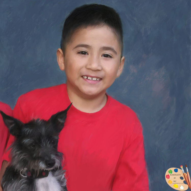 Boy with Dog Portrait 275