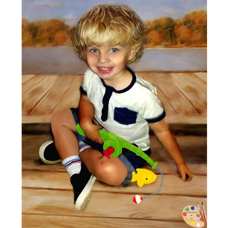 Toddler Portrait of Boy Fishing 359