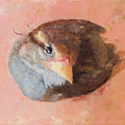 Custom Sparrow Oil Painting