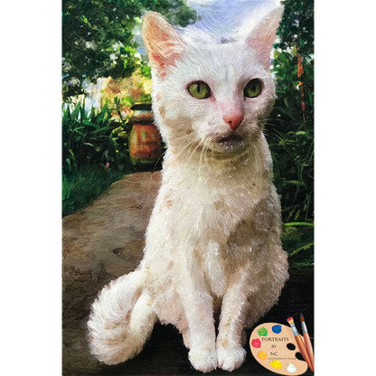 White Cat Painting 557