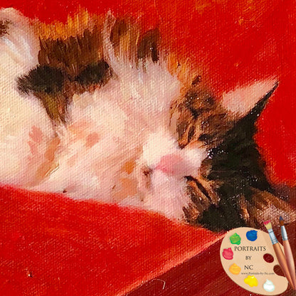 Tabby Cat Oil Painting 624