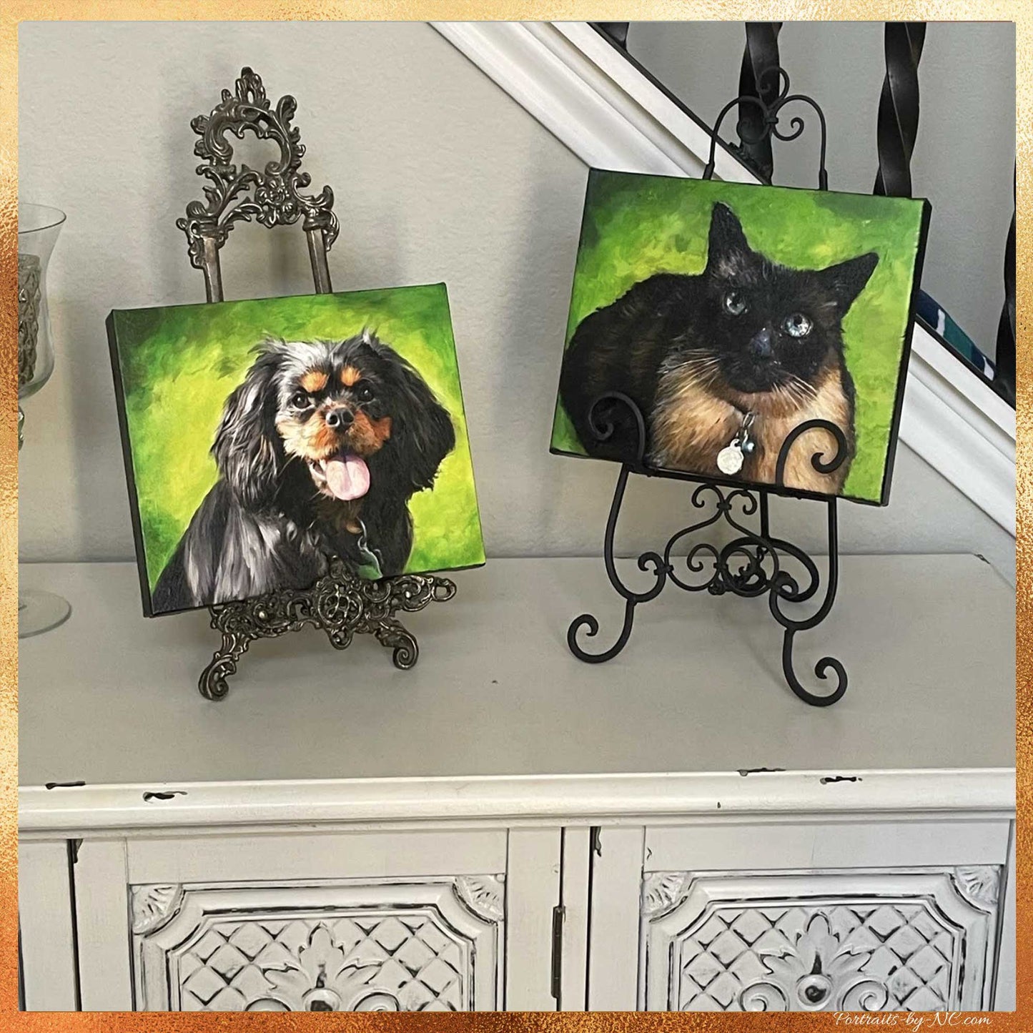 Cat and Dog Portrait at Clients home