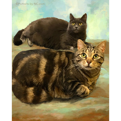Portrait of Two Cats