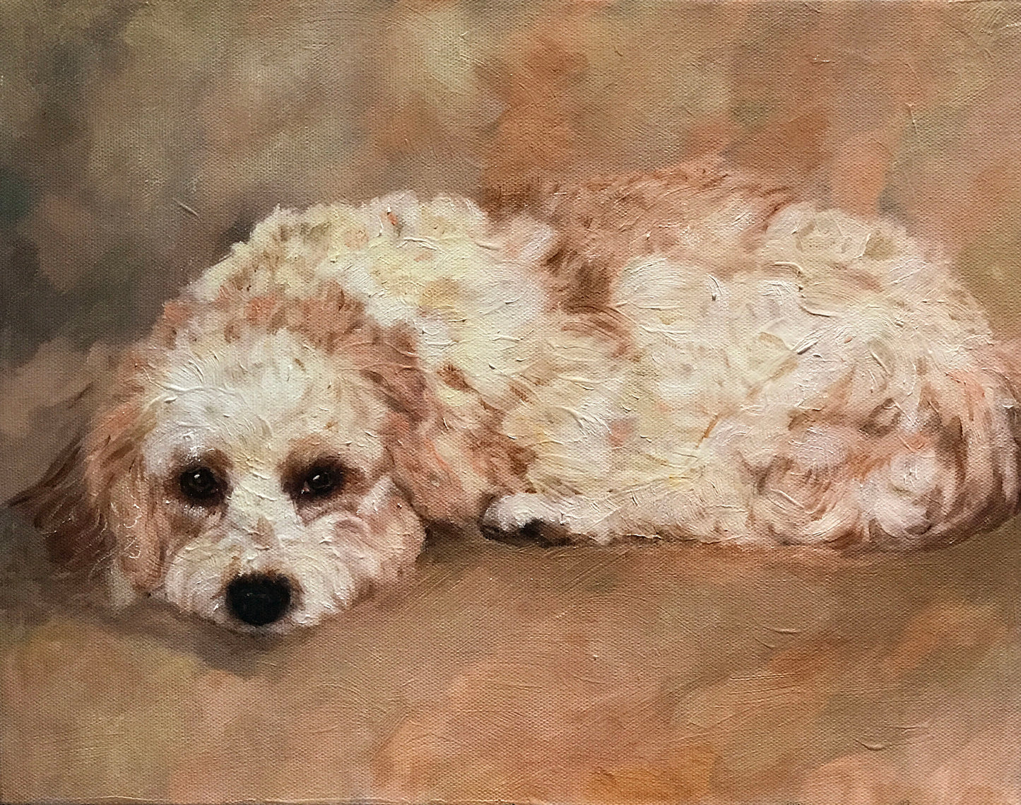 Cavachon Custom painted dog portrait