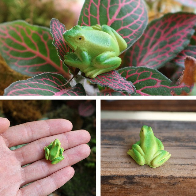 2 Identical Miniature Frogs 1 12 Scale Dollhouse Diorama Animals