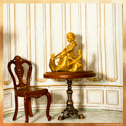 Cherub on Snail Dollhouse accessory 1/24 and 1/12 scale side view