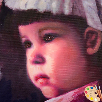 Toddler Girl Portrait from Old Photo