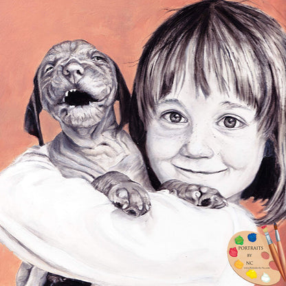 Child with Vizla Puppy Portrait 233 - Portraits by NC