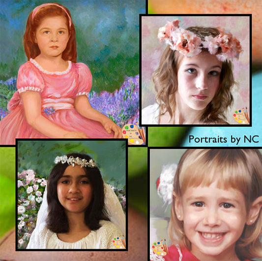 Portraits d'enfants peints sur mesure