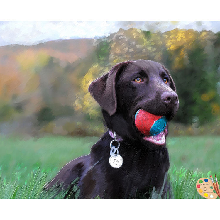 Labrador Painting Dog with Ball 369