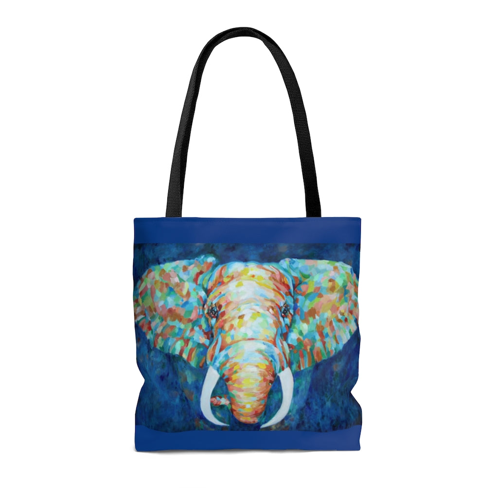 Tote Bag - Colorful Elephant Design medium back