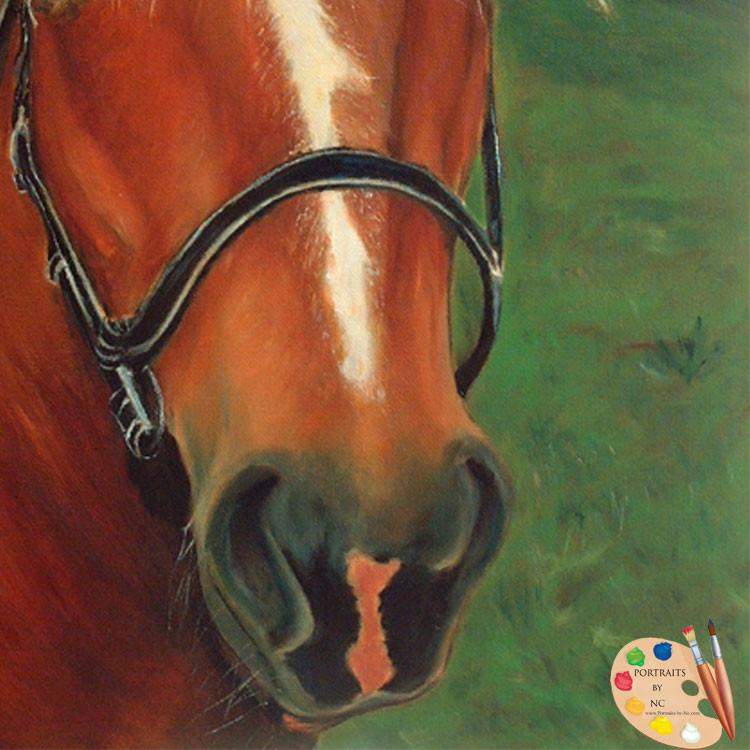 Brown Horse Portrait Painting 43 - Portraits by NC