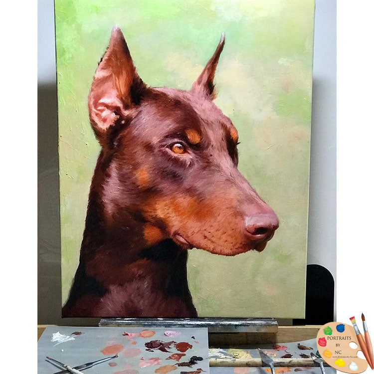 Dobermann Dog Portrait