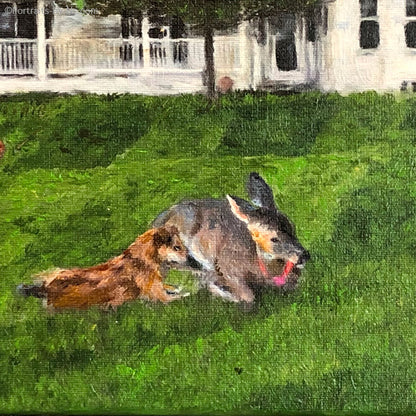dog and deer painting