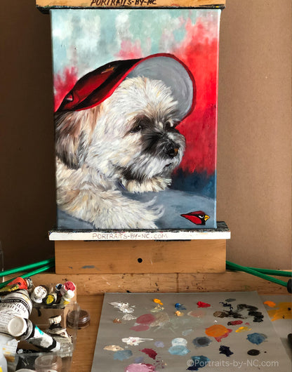 Custom Painted Dog Oil Portrait