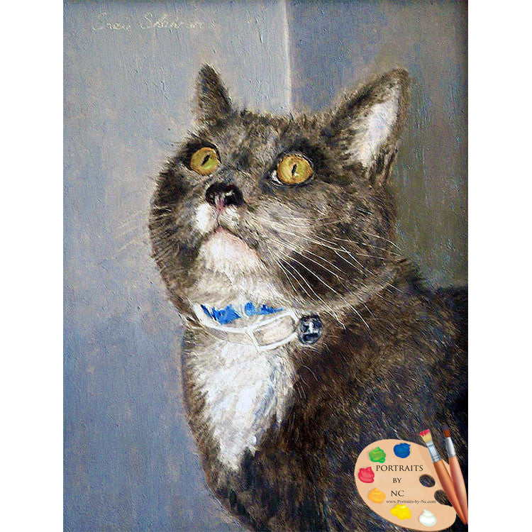 Grey Domestic Cat Painting 106