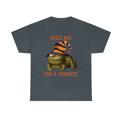 Kiss Me I'm a Prince - Halloween Toad Heavy Cotton Tee grey