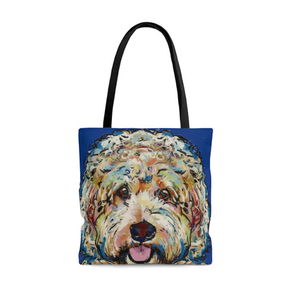 Colorful Doodle Dog Tote Bag